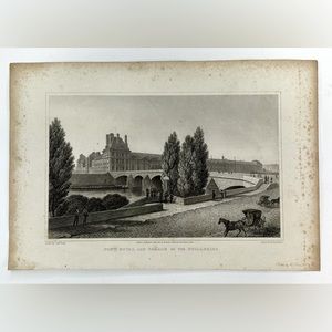 Antique Engraving “PONT ROYAL AND PALACE OF THE TUILLERERIES” by Rob Wallis